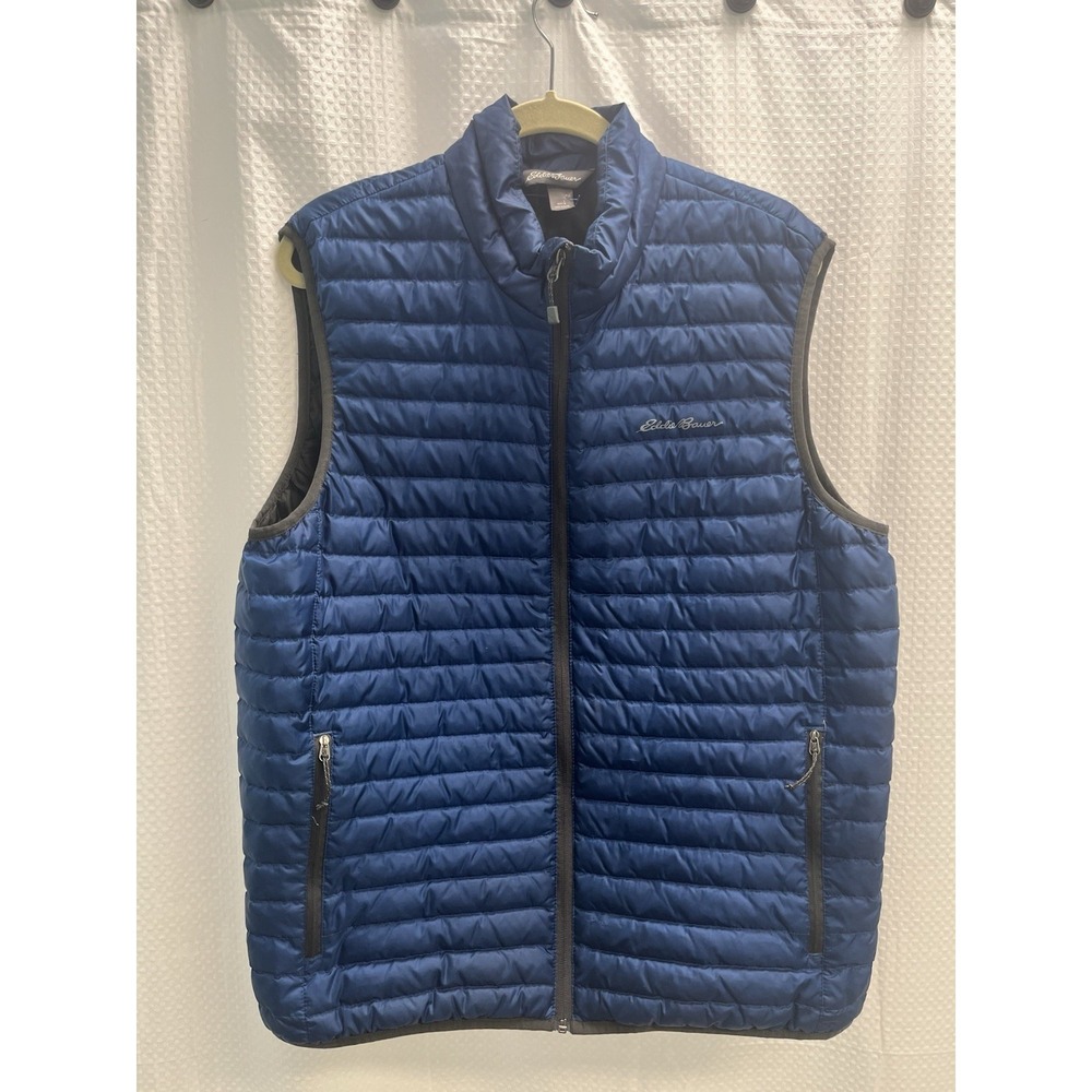 Eddie Bauer Travex EB700 Blue Packable Down Puffer Vest Large‎ Gorpcore